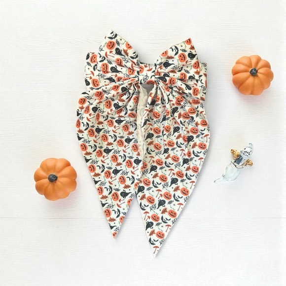 Other - Halloween Pumpkin Print Hair Bow